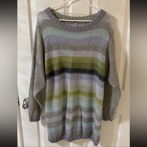 Free people multi color long Sweater dress M - Picture 1 of 3